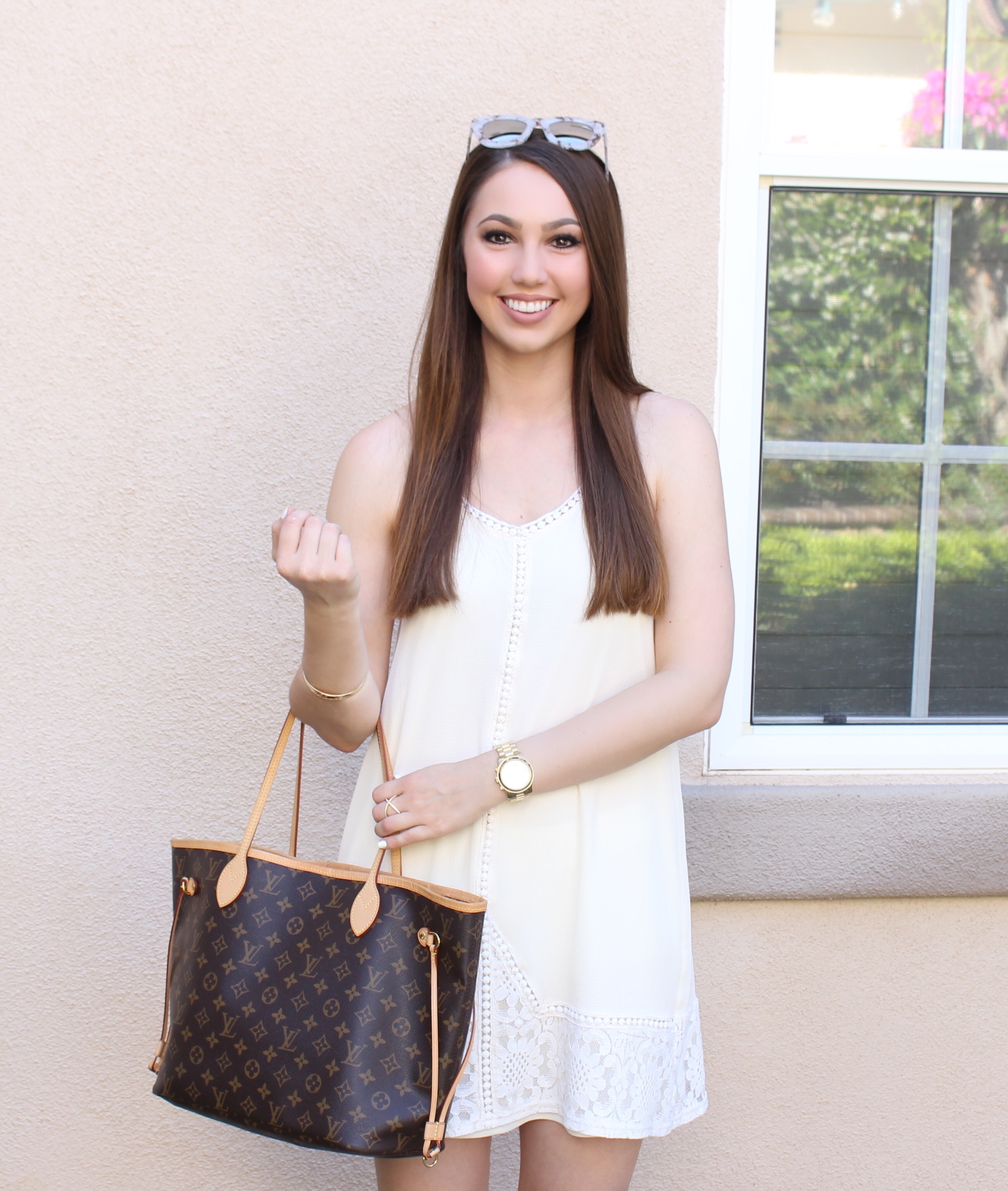 cream lace dress