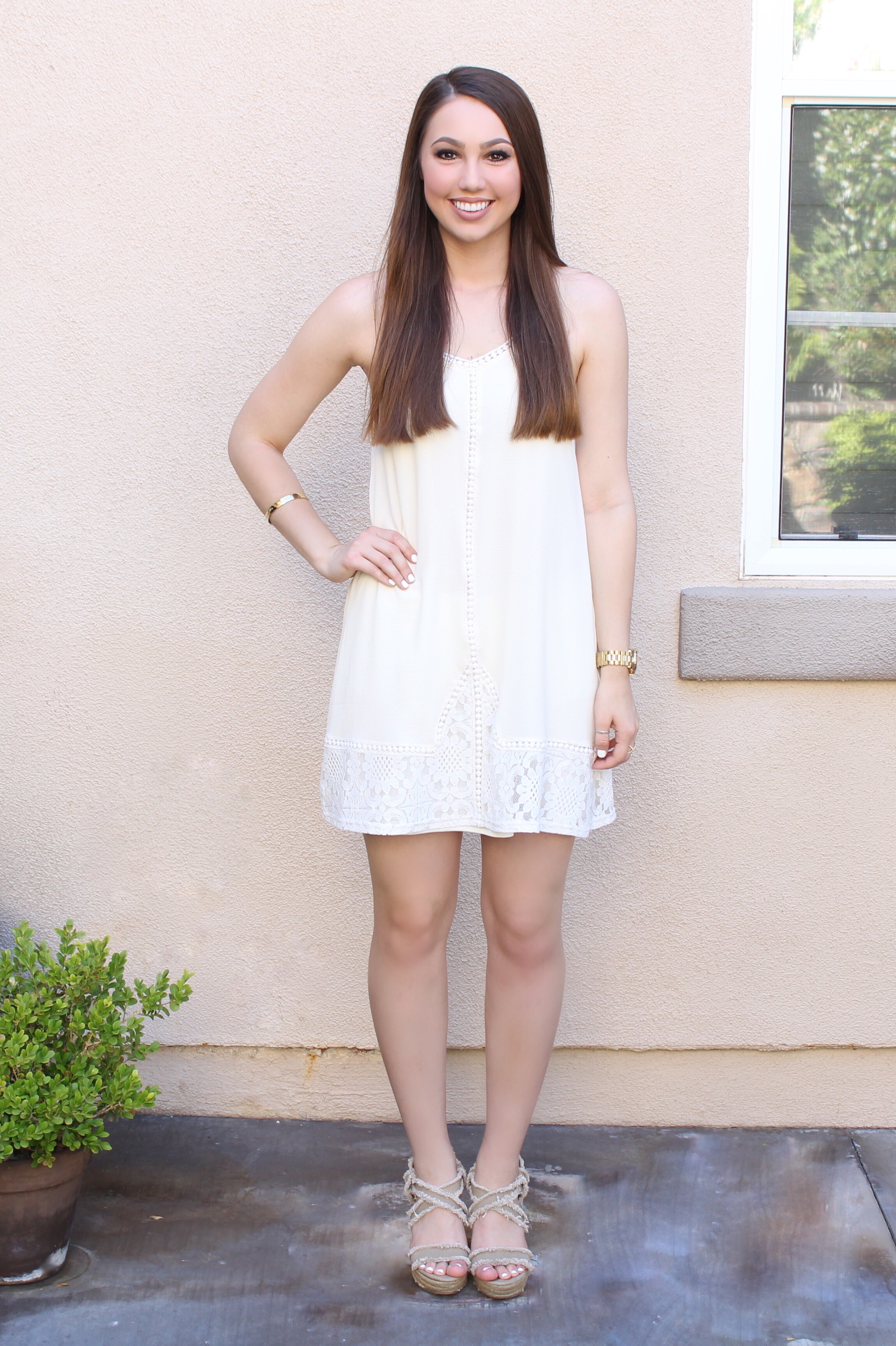 cream lace dress