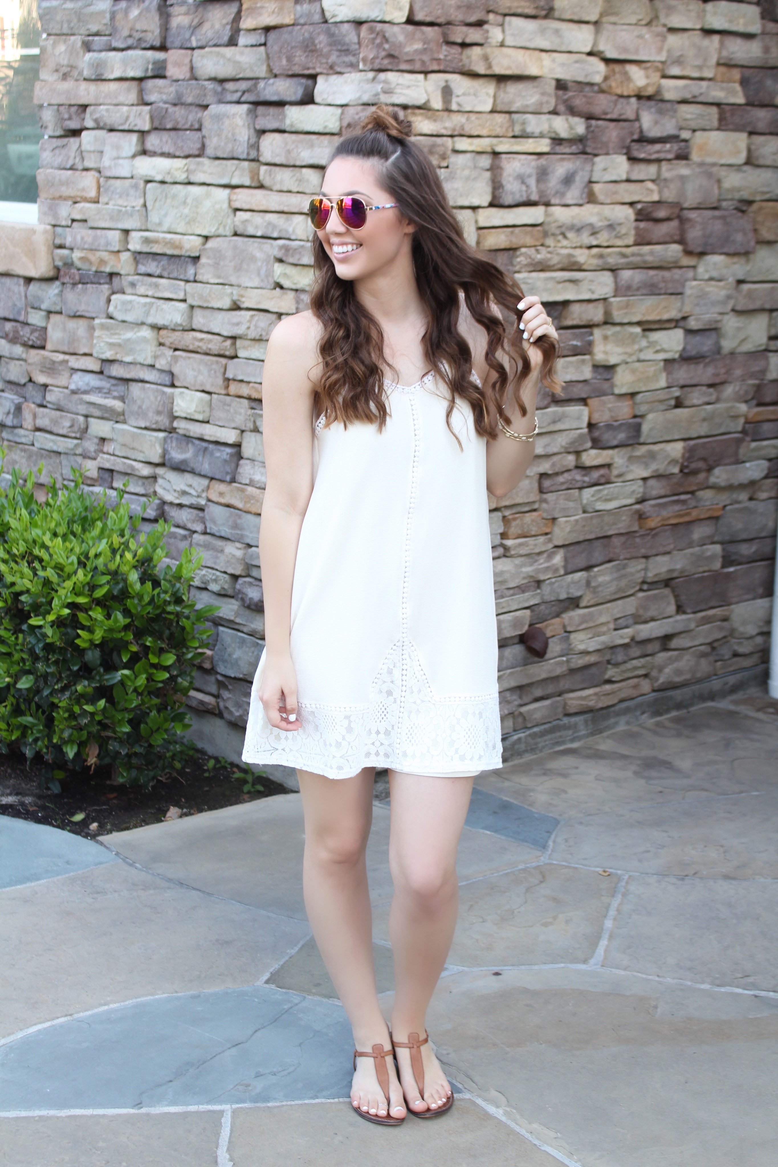 Cream lace dress