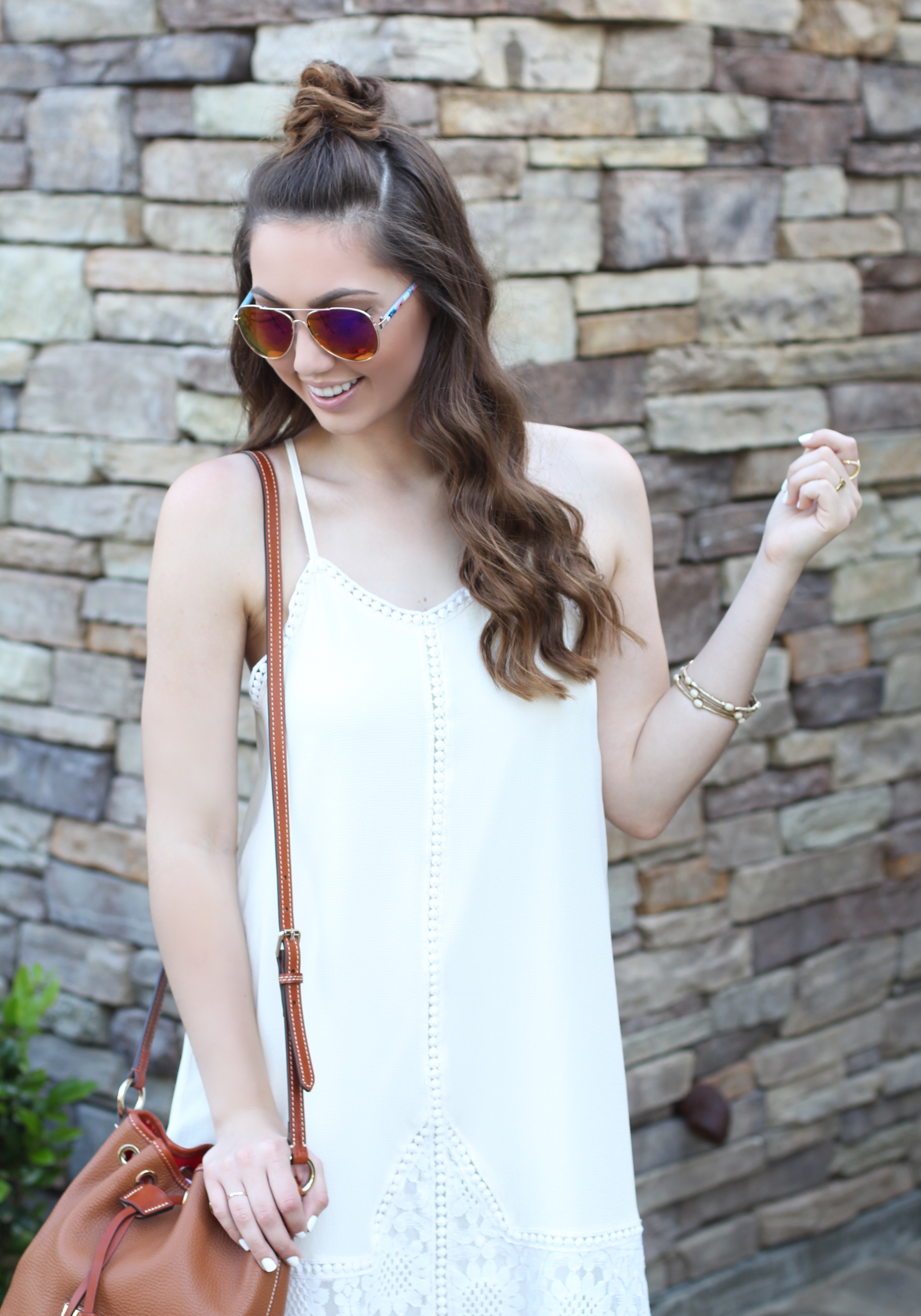 Lace cream dress