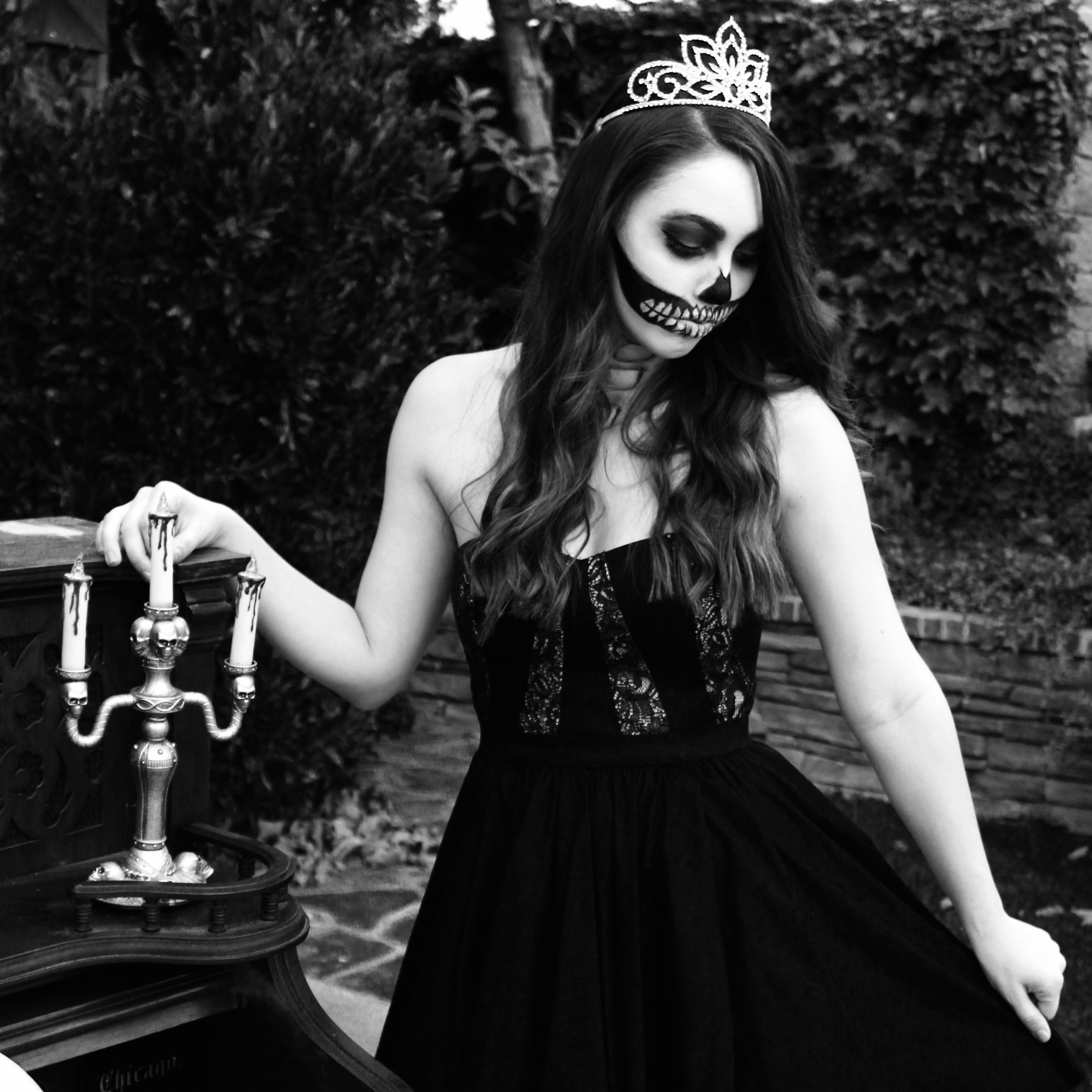 Sugar Skull makeup, princess skeleton costume