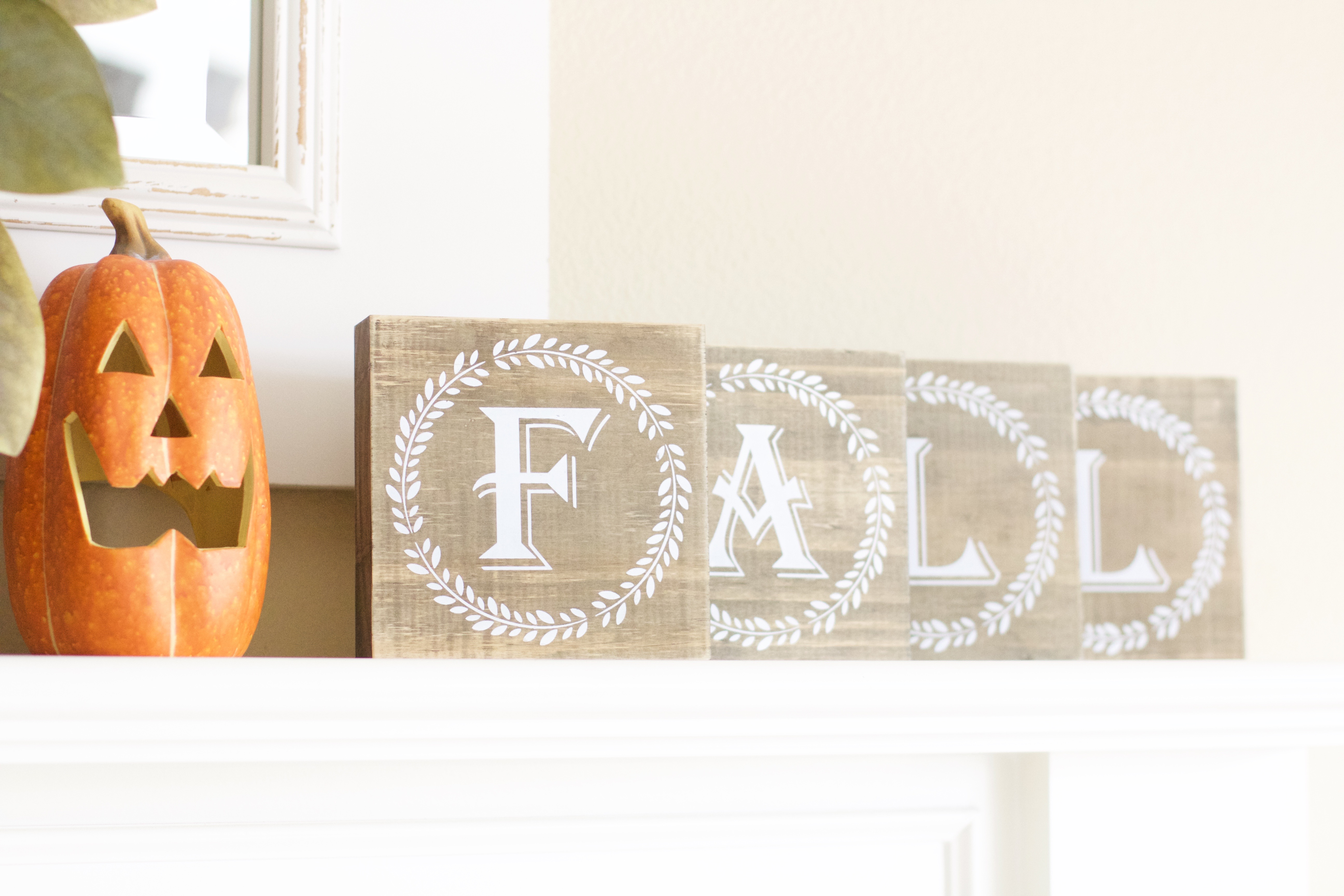 Hobby Lobby Wood Letters - Fall Mantle Decor