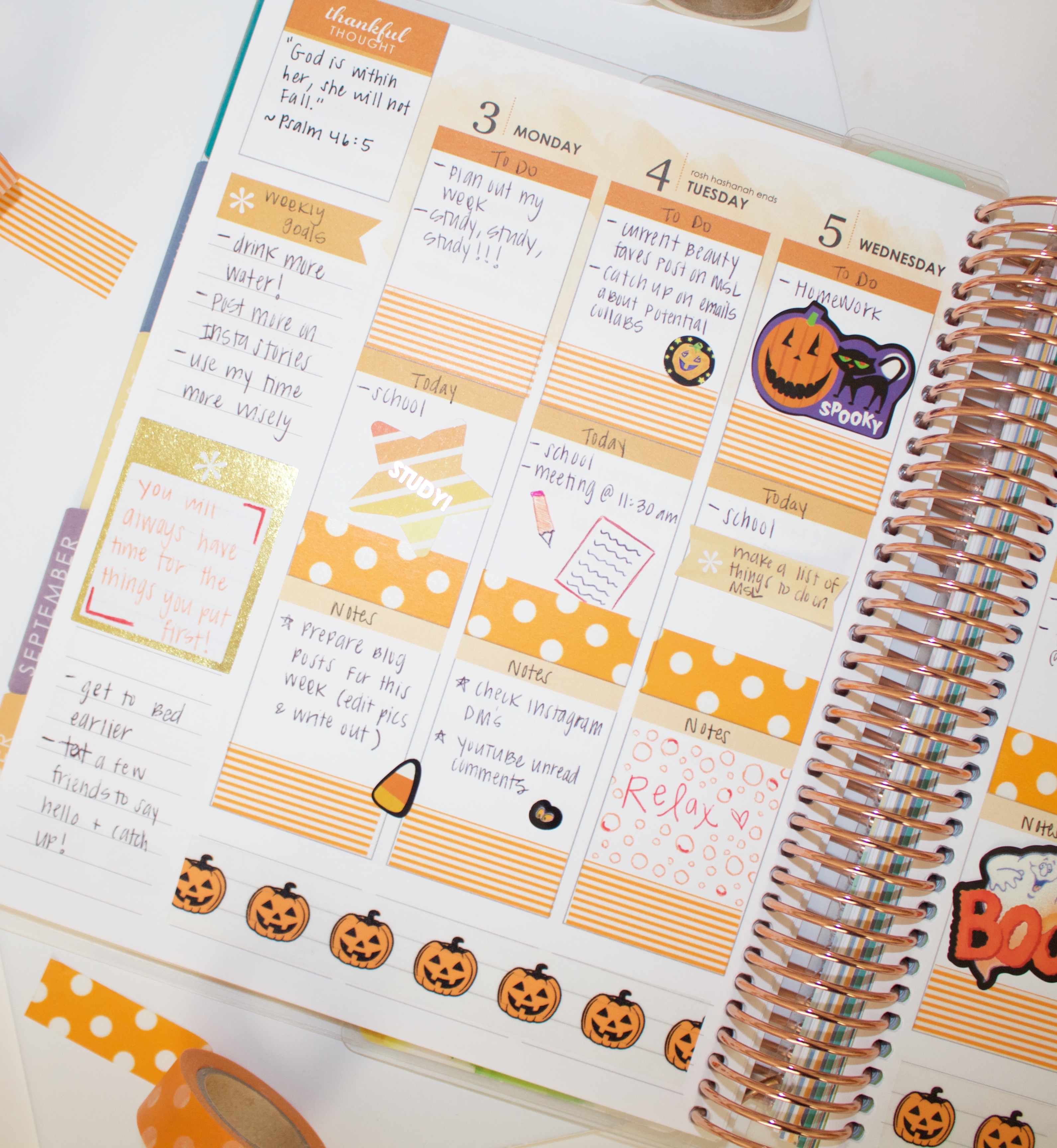 How to Decorate Erin Condren LifePlanner October Idea