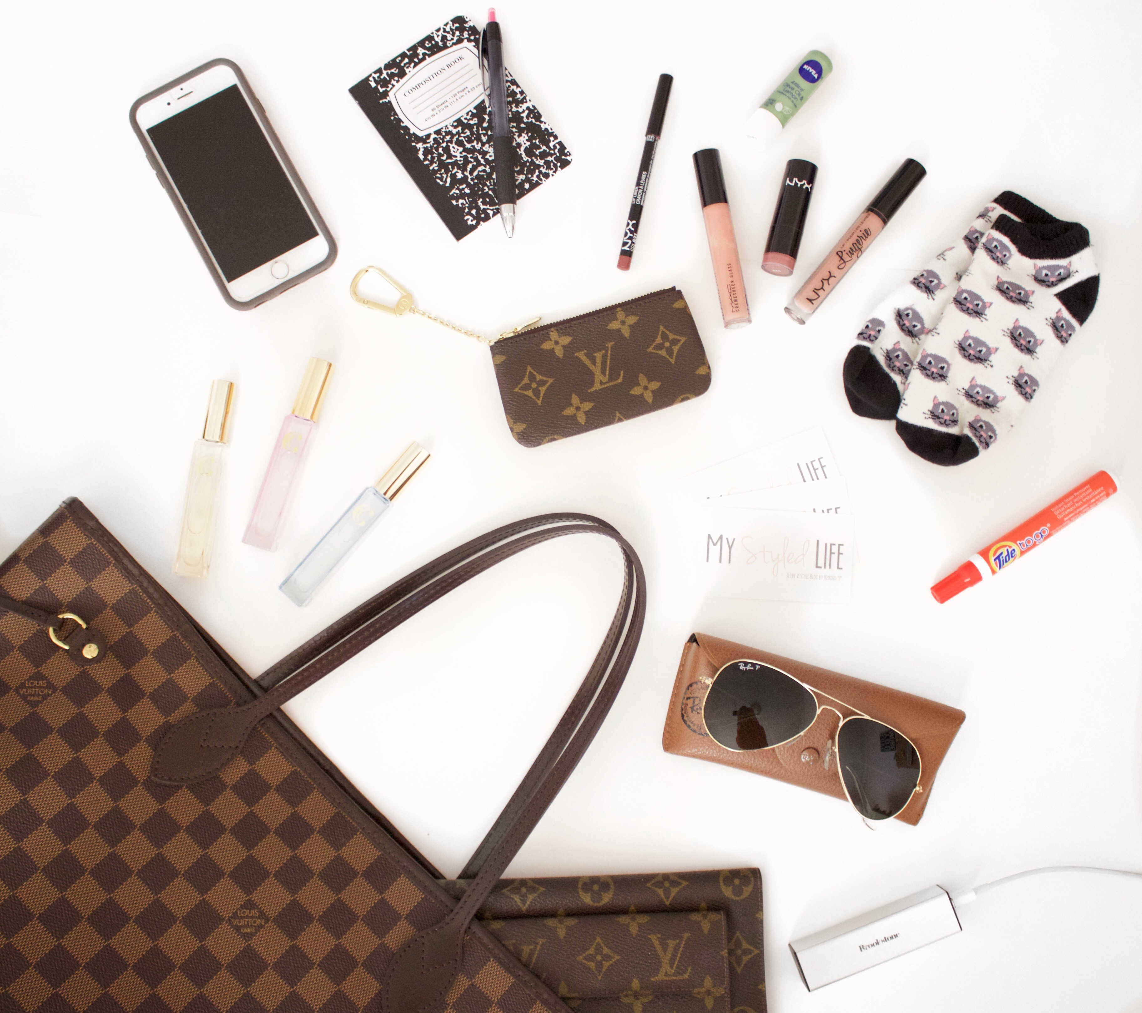 WHAT'S INSIDE MY BAG  LOUIS VUITTON NEVERFULL 