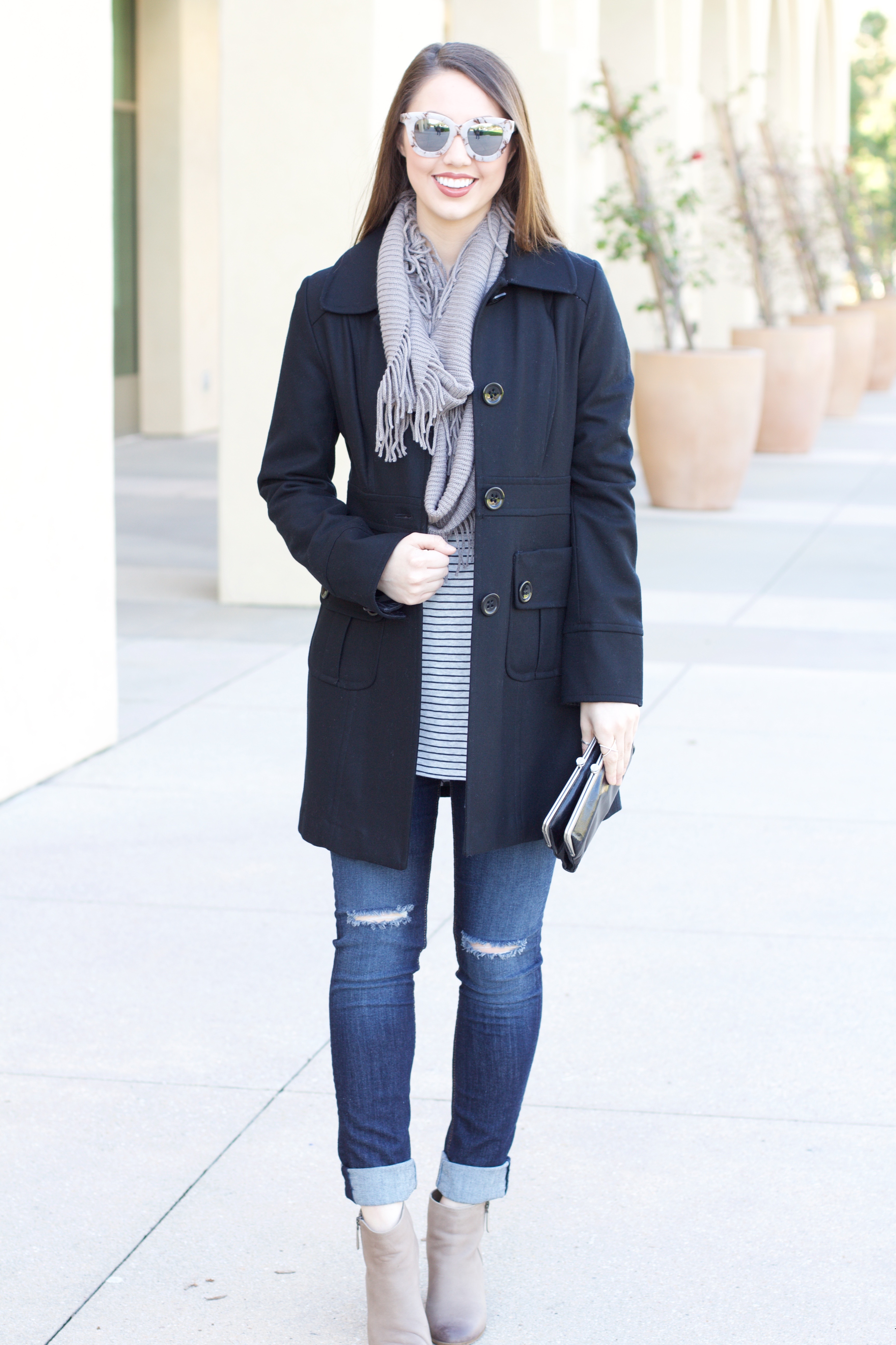 How to wear a scarf with a peacoat best sale