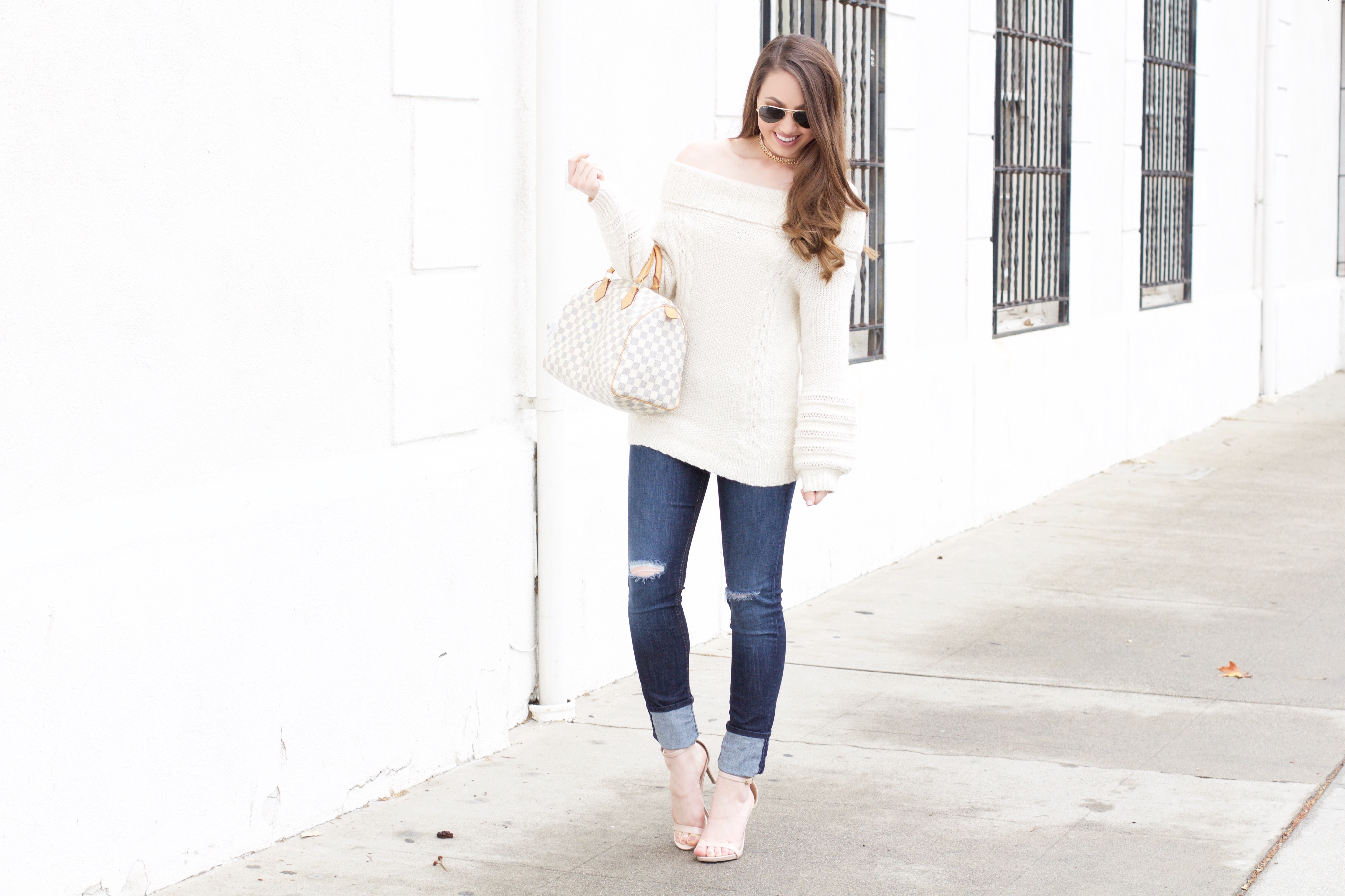 off-the-shoulder sweater