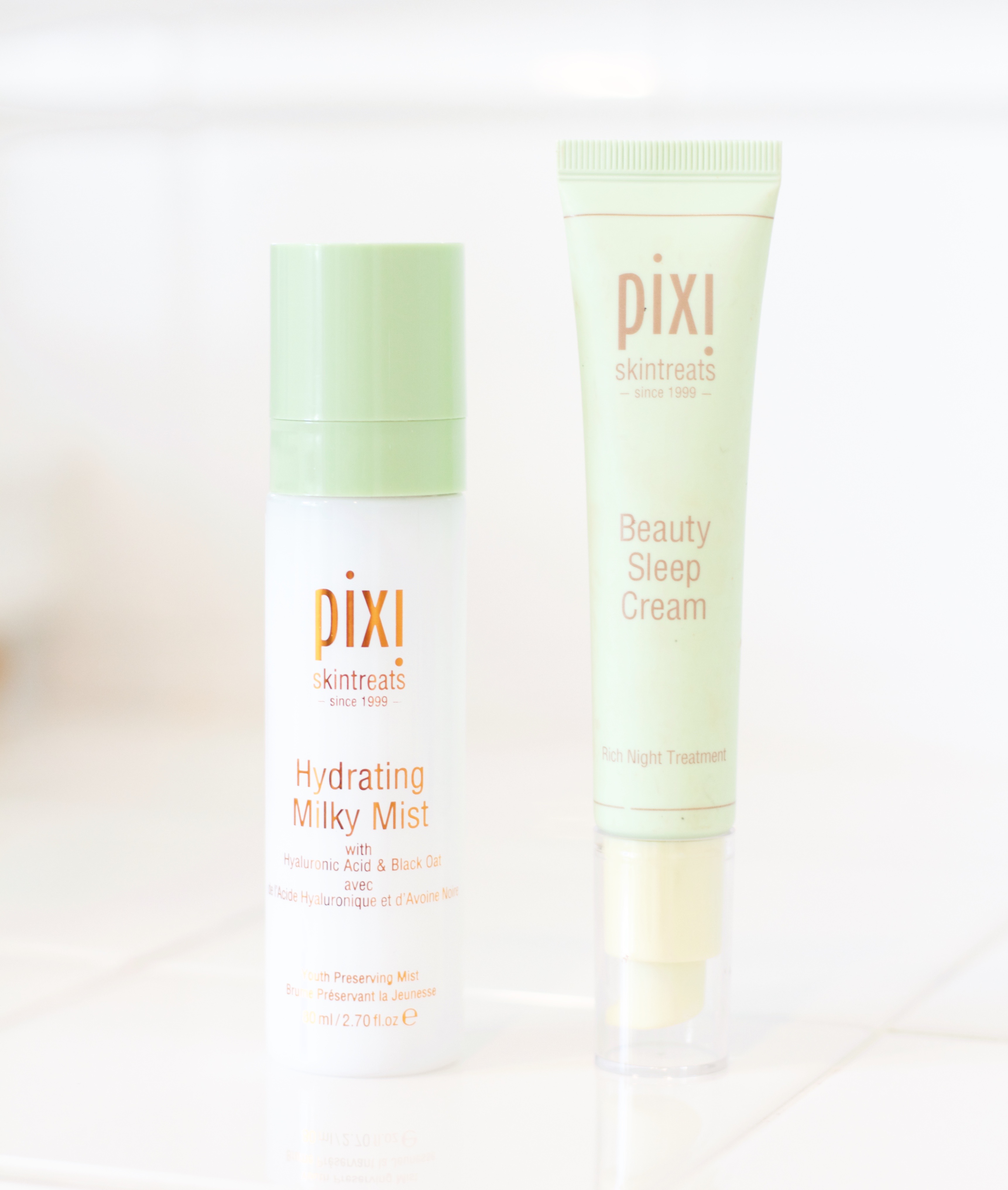 pixi hydrating milky mist + beauty sleep cream review