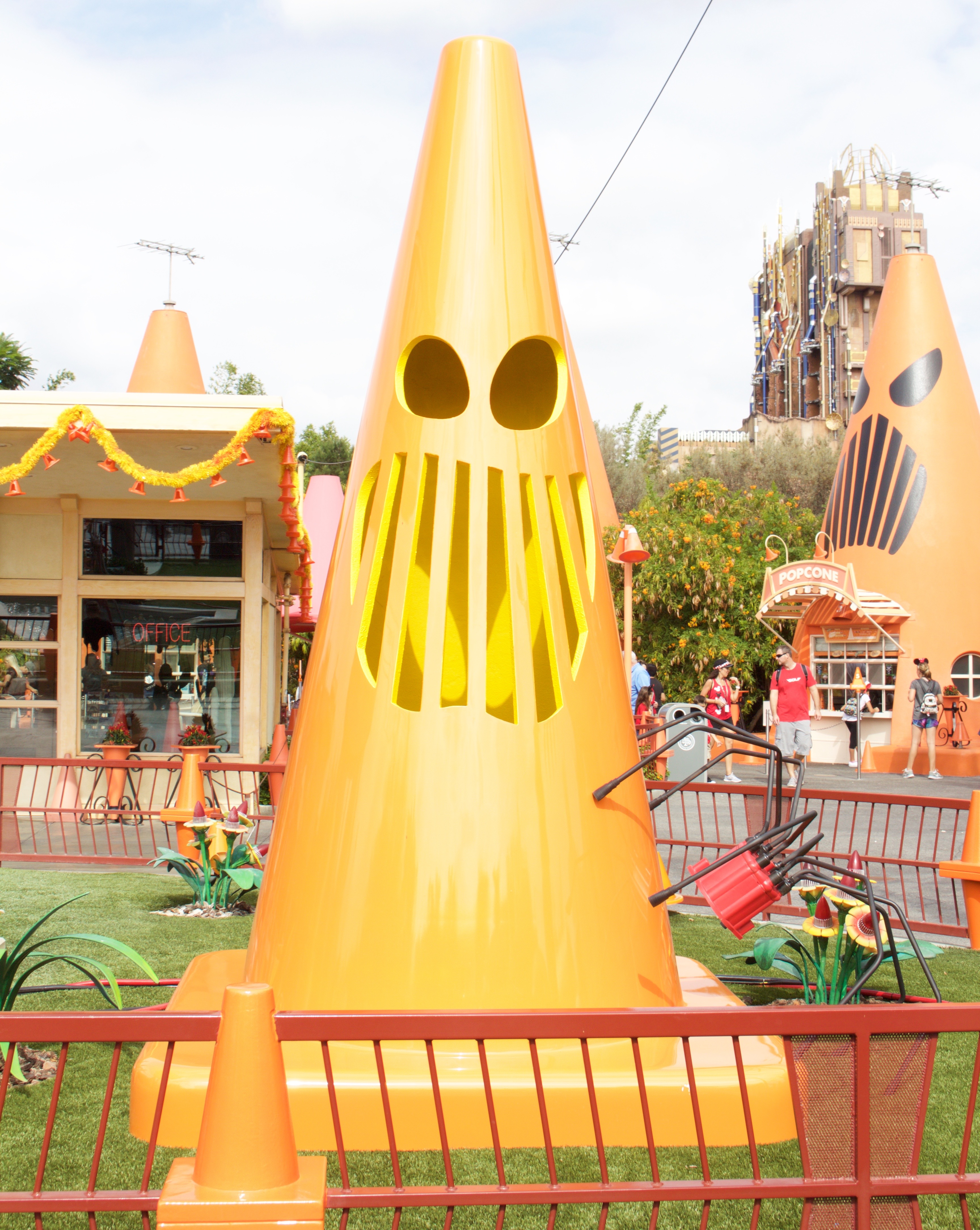 Cars land decorated for halloween