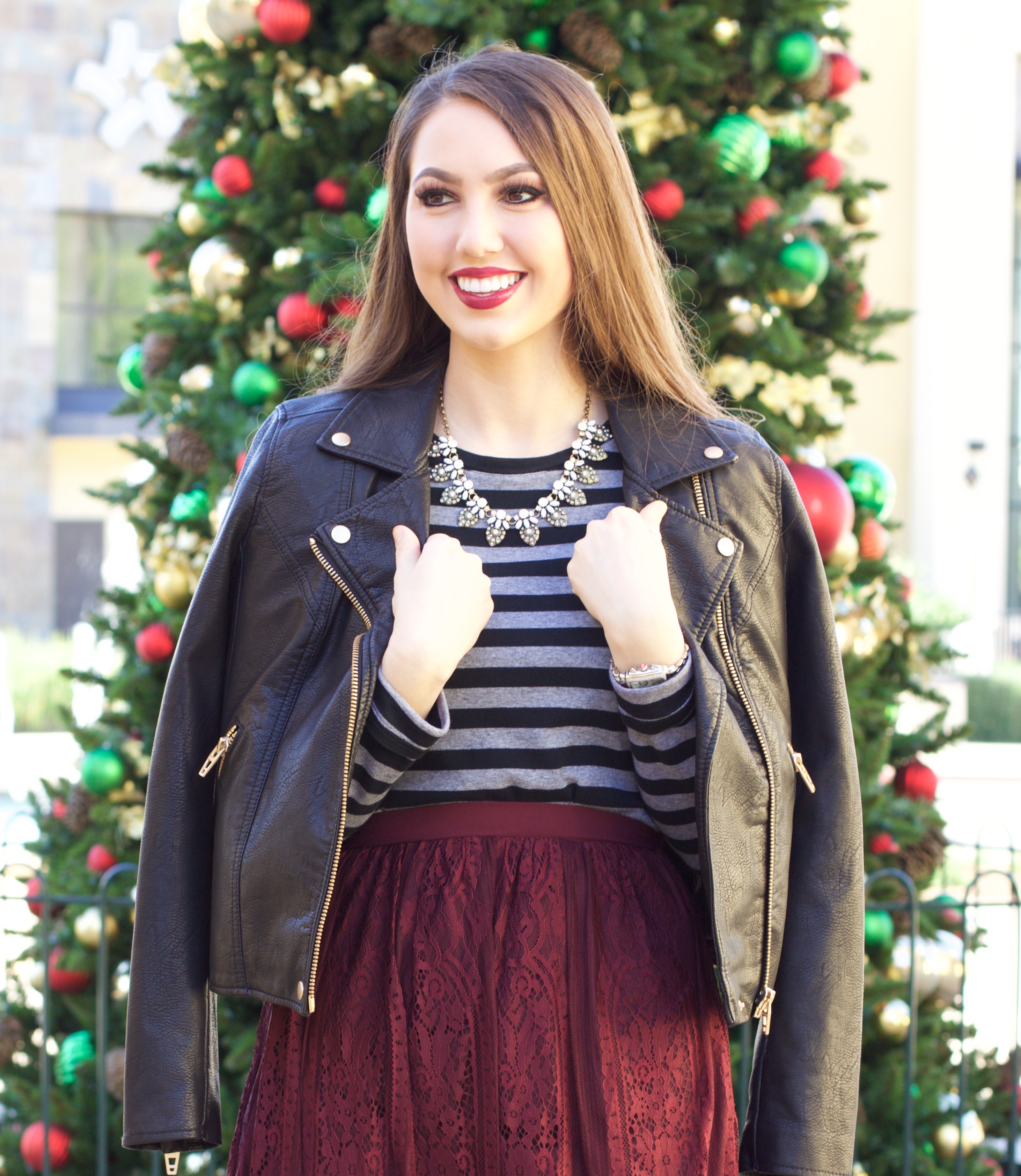 leather jacket gold hardware