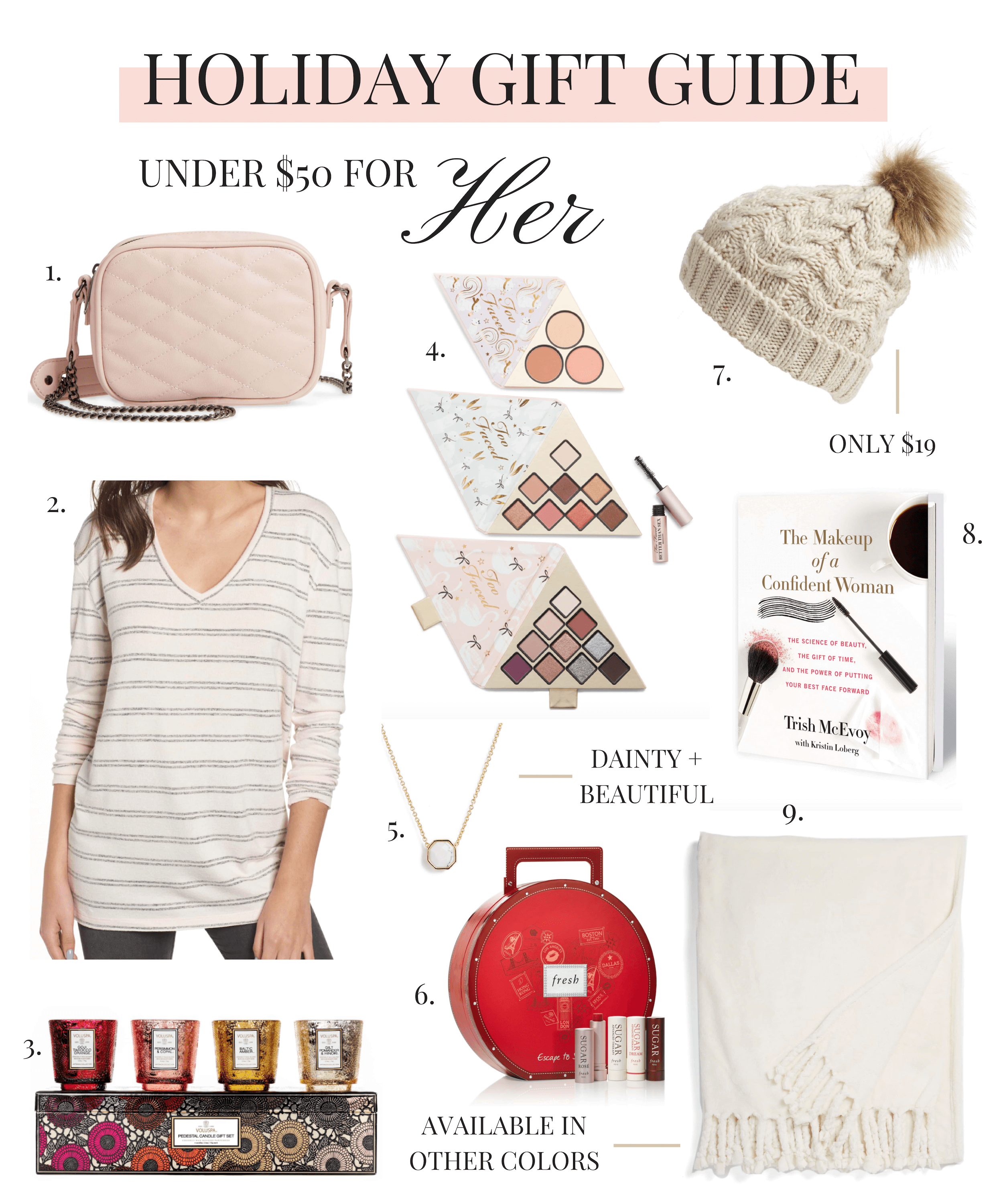 Holiday Gift Ideas for Her Under $50