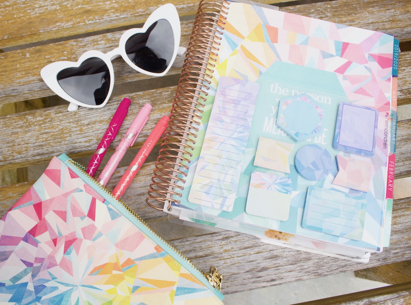 Erin Condren Planny Pack Kaleidoscope and sticky notes