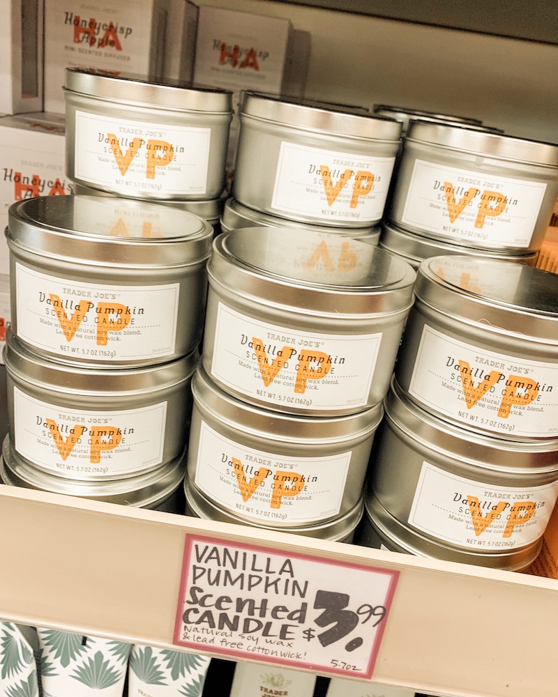 Trader Joe's vanilla pumpkin candle