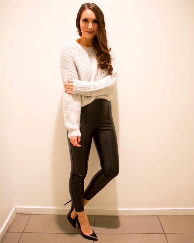 H&M faux leather leggings