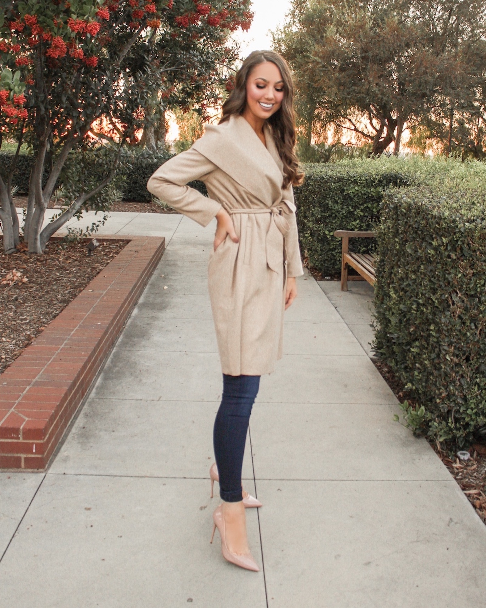 wool camel trench coat