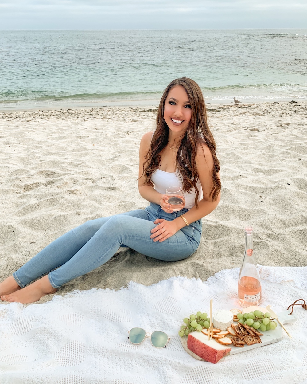 beach picnic cheese board