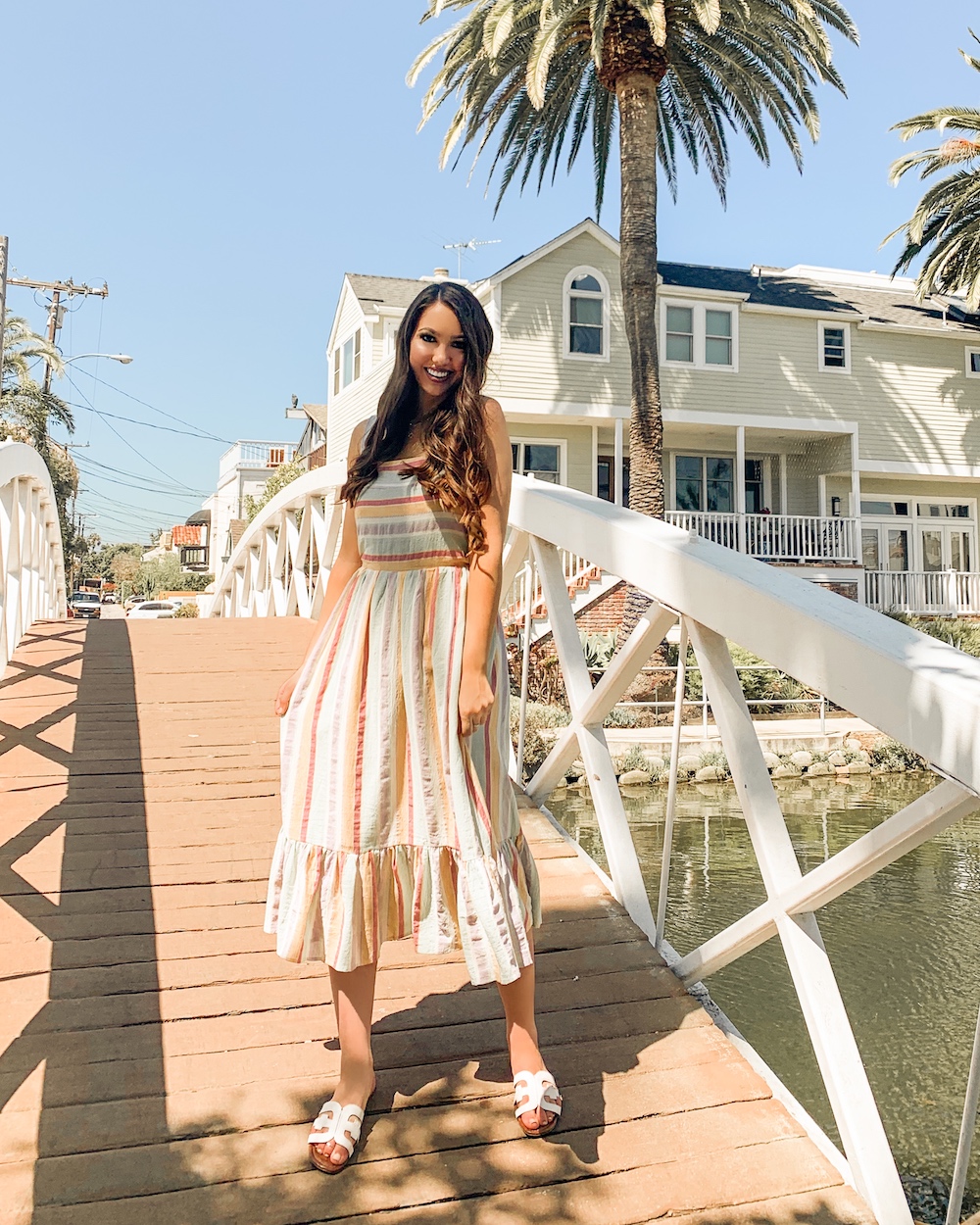 pastel stripe dress with bow